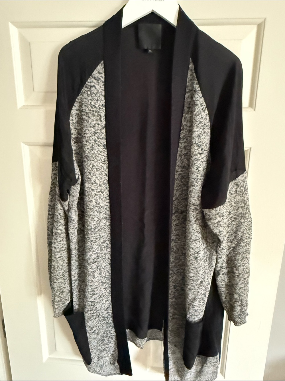 Inwear brand Open Front Two-Tone Cardigan - Black & Grey